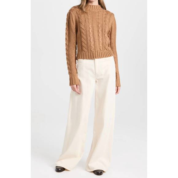 NEW Z SUPPLY catya mock neck sweater in camel - Picture 4 of 5